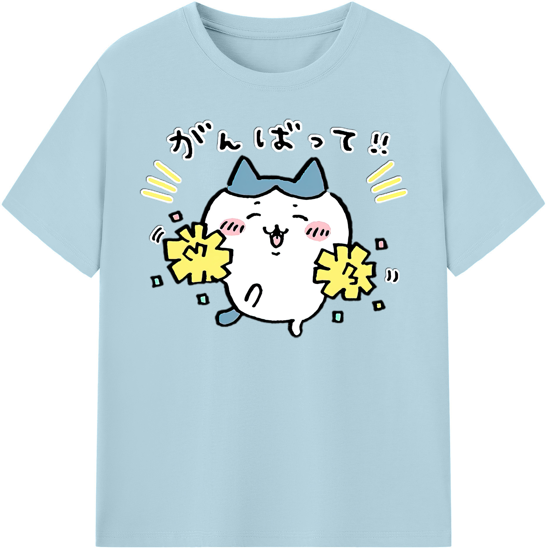 （画像用） ちいかわ ハチワレ Chii-kawa hachiware 綿100％半袖Tシャツ（フロントプリント）